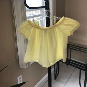 NWOT Yellow Summer Off Shoulder Crop Top